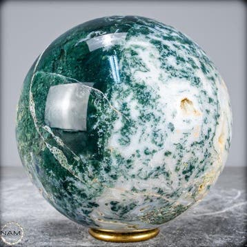 Topkwaliteit natuurlijke mosagaat, zeer artistiek Sphere-