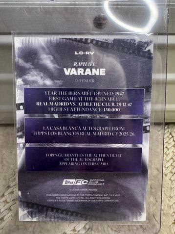 2025/26 Topps Chrome UEFA, Topps Chrome Raphal Varane, Verzamelen, Nieuw