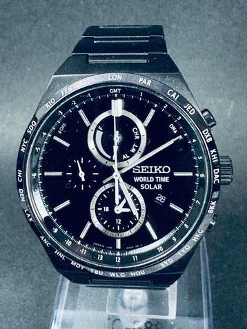 Seiko - World Time Solar - Zonder minimumprijs - Heren -