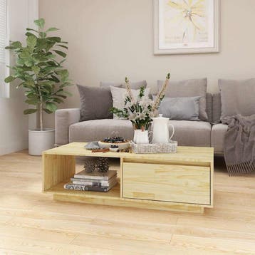 vidaXL Salontafel 110x50x33,5 cm massief vurenhout, Maison & Meubles, Verzenden