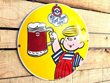 A&W Rootbeer vintage emaille bord, Verzenden, Nieuw