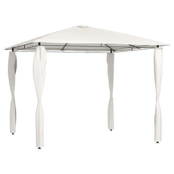 vidaXL Prieel met paalhoezen 160 g/m² 3x3x2,6 m crèmekleurig, Verzenden
