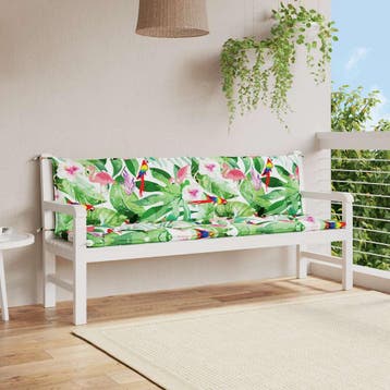 vidaXL Tuinbankkussens 2 st 200x50x7 cm stof meerkleurig, Verzenden, Nieuw