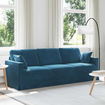 vidaXL bank / zetel Blauw 228 x 78 x 80 cm Fluweel, Huis en Inrichting, Zetels | Zetels, Verzenden, Nieuw