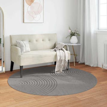 vidaXL Vloerkleden Rond GALATI Grijs Ø 160 CM Polyester, Verzenden