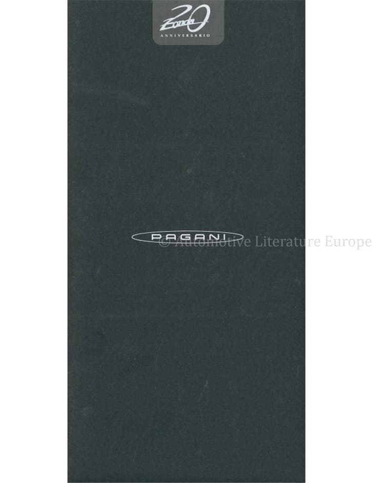 2019 PAGANI ZONDA 20 JAAR ANNIVERSARY KAART ENGELS, Boeken, Auto's | Folders en Tijdschriften