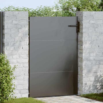 vidaXL Tuinpoort 85 x 125 cm Poedercoated staal Zwart, Verzenden, Nieuw