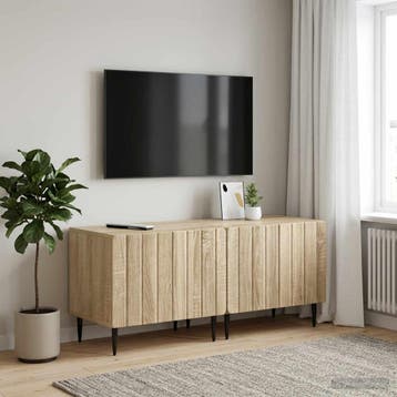 vidaXL Tv-meubel Sonoma Eiken Bewerkt hout, Verzenden, Nieuw