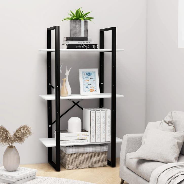 vidaXL Opbergrek 60x30x105 cm bewerkt hout wit, Maison & Meubles, Armoires | Bibliothèques, Envoi