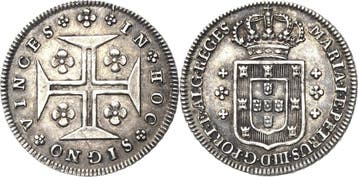 6 Vintens (120 Reis) ohne Jahr Portugal Maria I en Pedro..., Verzenden