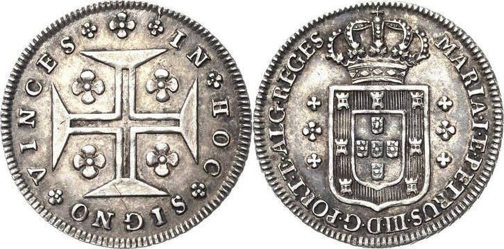 6 Vintens (120 Reis) ohne Jahr Portugal Maria I en Pedro..., Postzegels en Munten, Munten | Europa | Niet-Euromunten, België, Verzenden