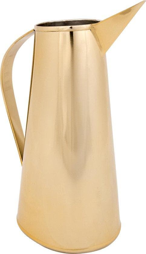2dekans | Dutchbone Kassan Vaas - Goud - 2.5L - 18x12x31cm, Auto-onderdelen, Interieur en Bekleding, Ophalen of Verzenden
