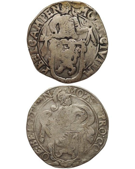 Nederland. Leeuwendaalder 1617 / 1690, 2 x (Zonder, Timbres & Monnaies, Monnaies | Pays-Bas