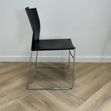 Viasit kantinestoel / stapelstoel,  zwart - chroom, Gebruikt, Zwart, Eén