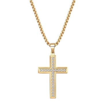 Fako Bijoux - Ketting Met Kruisje Kristal - Diamond Cross -, Verzenden