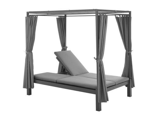 Veiling - Dubbel Ligbed / Loungebed Kreta - Grijs, Tuin en Terras, Ligbedden