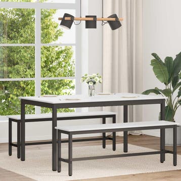 vidaXL Eettafel Wit 150 x 90 x 75 cm Massief grenenhout, Verzenden