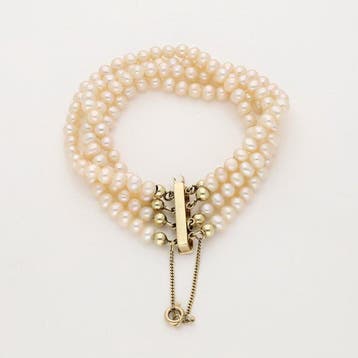Armband - 14 karaat Geel goud - Parelsnoer, Handtassen en Accessoires, Nieuw