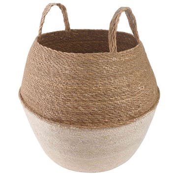 vidaXL Plantenpot met handvatten Wit Ø 32 x 32 cm 100%, Verzenden