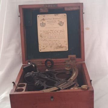 Sextant - Messing, Hout - Zeldzame antieke sextant