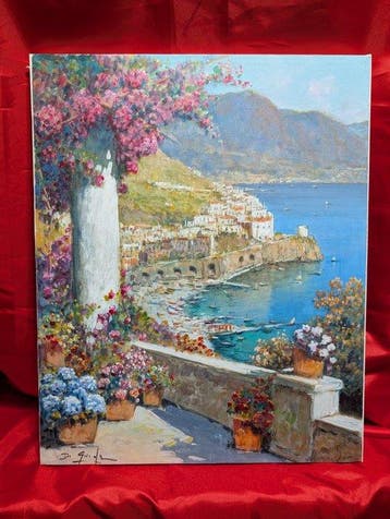 Gianni di Guida (1965) - Terrazzino fiorito a Capri, Antiquités & Art