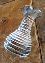 Oud-Romeins Glas Iridescerende geribbelde vaas - 95 mm