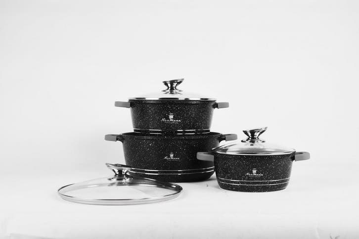 Neumann 12 pcs Casserole Set - Aluminium, Maison & Meubles, Cuisine | Casseroles & Poêles, Enlèvement ou Envoi