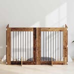 vidaXL Hondenhek met standaarden 4 pcs Oud hout 80 x 100 cm, Verzenden