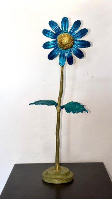Derme Abdoulaye - sculptuur, Grande Fleur - 46 cm - Koud