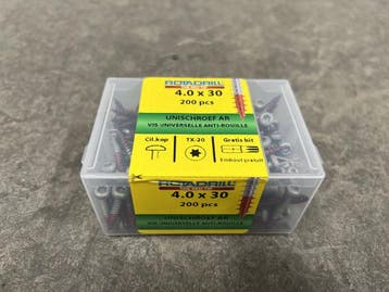 Veiling - 8x Rotadrill unischroeven ø4,0x30mm AR 200-pack, Bricolage & Construction