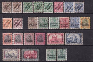 Duits postkantoor in Marokko 1899/1905 - Verzameling op, Gestempeld