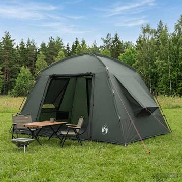 vidaXL Huisje Tent 4-persoons Leger Groen Polyester, Verzenden, Nieuw