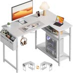 Bureau - Computertafel - Hoekbureau - 110x80 cm - Wit - HLDI, Verzenden, Nieuw
