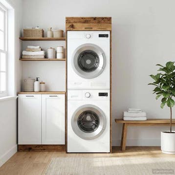 vidaXL Wasmachinekast Oudhout 67,5 x 68 x 200 cm Bewerkt, Verzenden, Nieuw