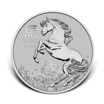 1 troy ounce platina Lunar III Year of the Horse 2026, Postzegels en Munten