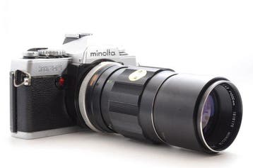 Minolta XG-E + MC Tele Rokkor-PE 4.5/200mm | Analoge camera, Nieuw