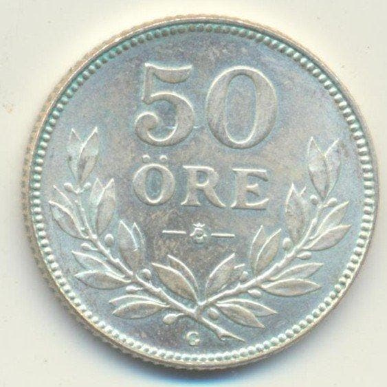 Zweden. 50 öre 1936 (Zonder minimumprijs), Postzegels en Munten, Munten | Europa | Niet-Euromunten