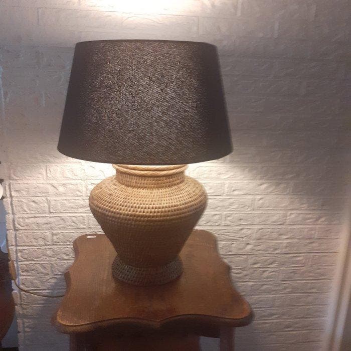 Tafellamp - Rattan, Textiel, Antiek en Kunst, Curiosa en Brocante