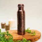 Puur Koperen Waterfles Bloemengravure Antique - 1 liter, Ophalen of Verzenden, Nieuw