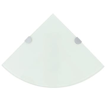vidaXL Hoekschappen 2 st met chromen dragers 35x35 cm glas, Verzenden