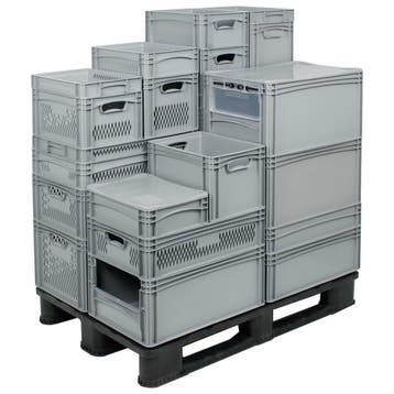 Stapelbak, plastieken bak, magazijnbak, opslagbak 60x40x27cm, Verzenden