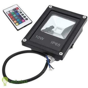 LED Bouwlamp 10W RGB 800lm IP65, Verzenden, Nieuw, Minder dan 50 watt, Lamp met armatuur