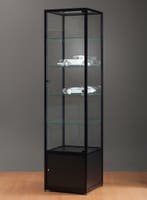*TIP*  Luxe vitrinekast zwart 50 cm met onderkast, Ophalen of Verzenden