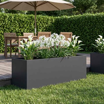 vidaXL Plantenbak Antraciet 100 x 30 x 30 cm Koudgewalst, Verzenden, Nieuw