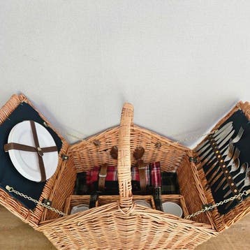 Panier de pique-nique - pour 4 personnes - Rotin