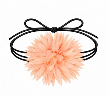 Haarband met Puntige Bloem - Veter Striklint - Lichtroze