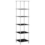 vidaXL Kastje 6-laags 40x40x160 cm gehard glas zwart, Verzenden, Nieuw