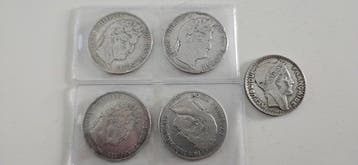 Frankrijk. Lot de 5 monnaies en argent, 1839/1933