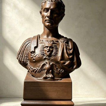 Beeldje - Polyresin / hars, bronzen afwerking borstbeeld van