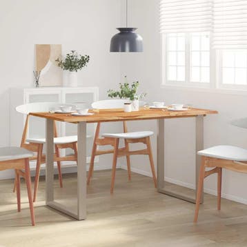 vidaXL Eettafel 140x70x76 cm massief acaciahout, Huis en Inrichting, Tafels | Eettafels, Verzenden, Nieuw